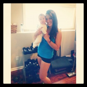 Tasha holding her baby