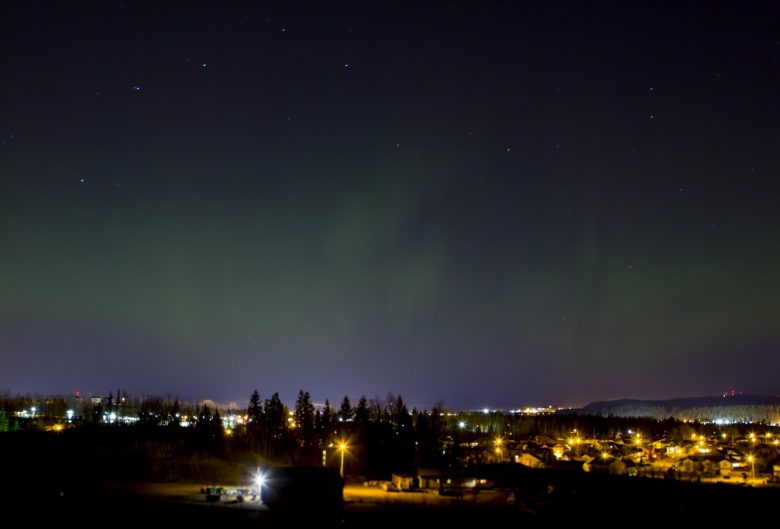 Northern lights over Prince George, BC