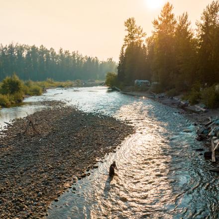 Fishing in river