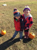 Alexandra's kids at Black Spruce Farm before Halloween