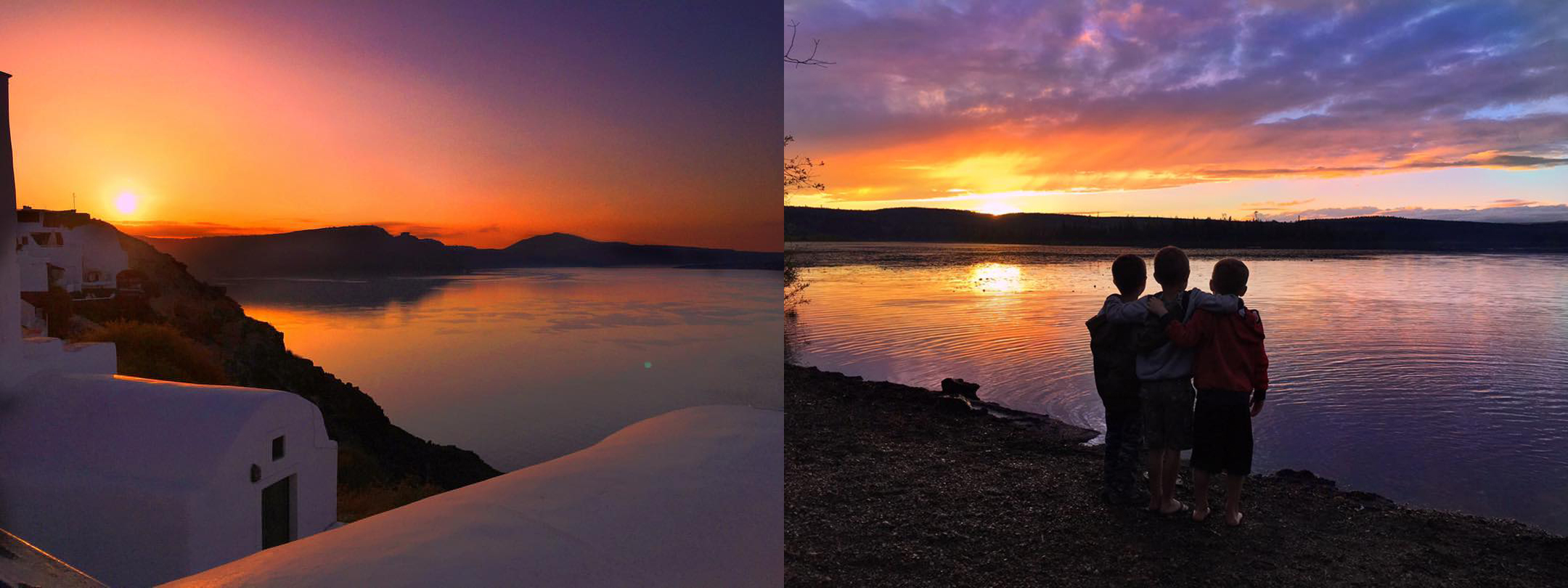 Sunsets in Greece and Prince George