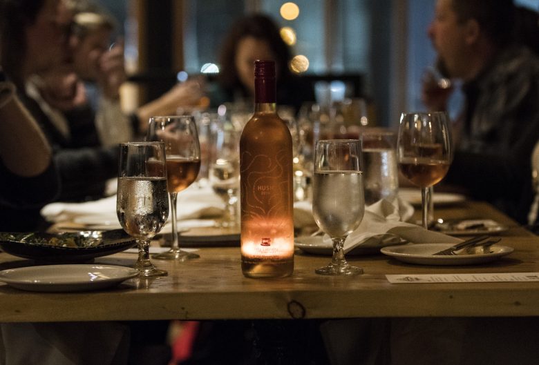 wine on table