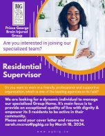 Residential Supervisor Job in Prince George by The Prince George Brain Injured Group